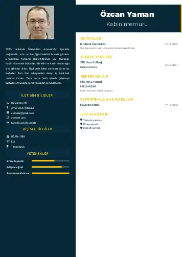 Hostes CV Örnekleri cv indir